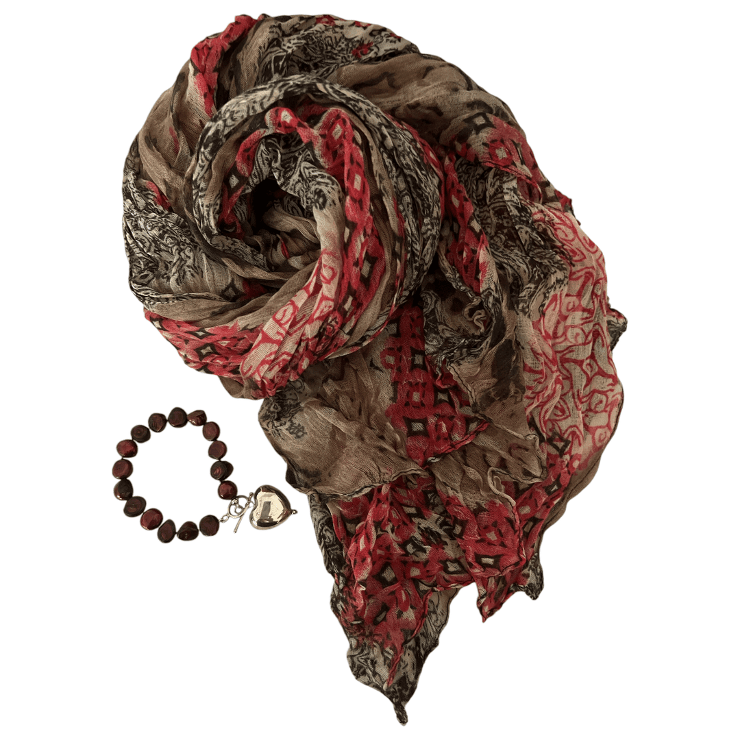 Indigenous Black Sarong with brass earrings