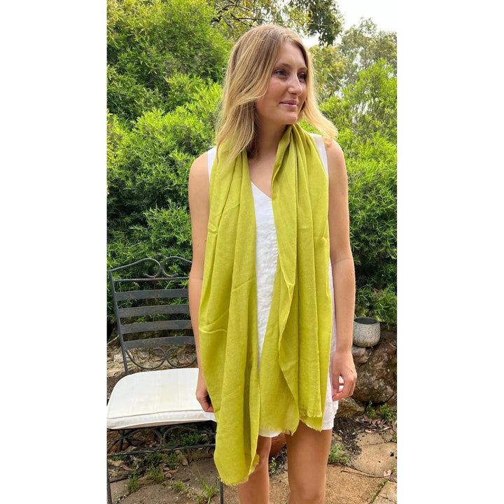 Scarves Australia Evening Shawls ✨ Luxury Shawl - Silk Cashmere - Key Lime