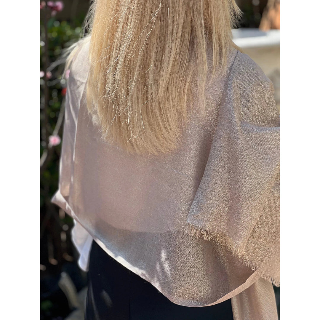 Scarves Australia Evening Shawls Metallic Scarf - Champagne Blush - Glamour Shawl