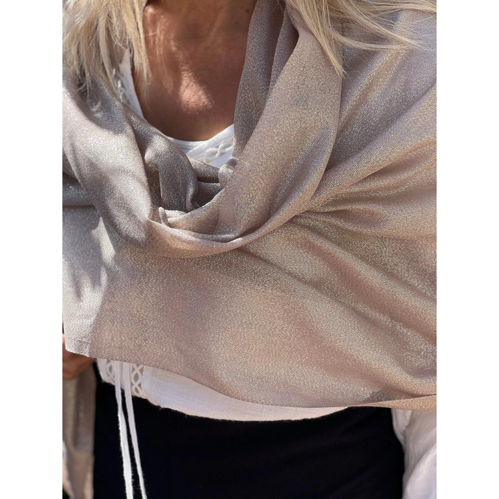 Scarves Australia Evening Shawls Metallic Scarf - Champagne Blush - Glamour Shawl