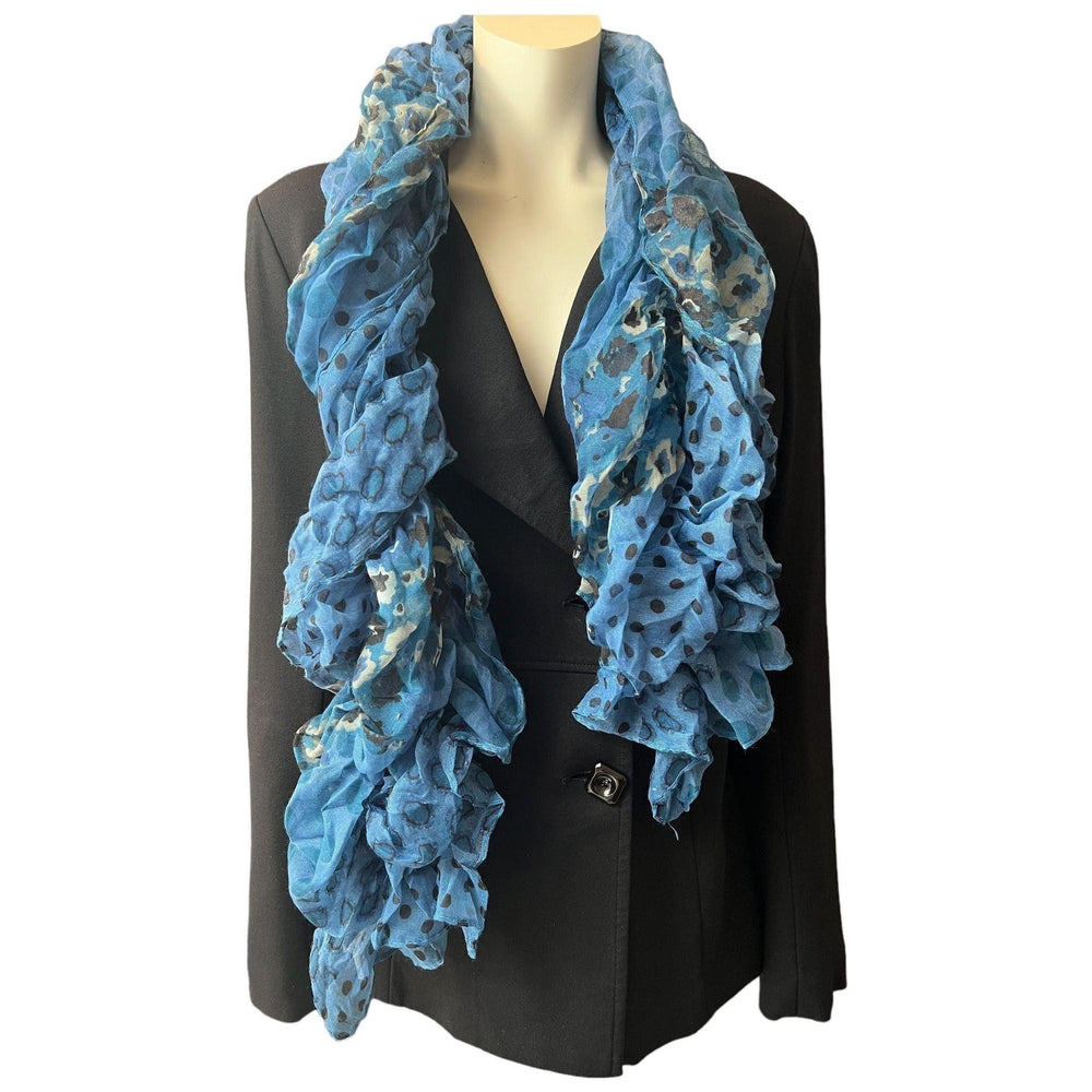 Scarves Australia Fashion Scarf Blue Polka Dot - Ruffle Scarf