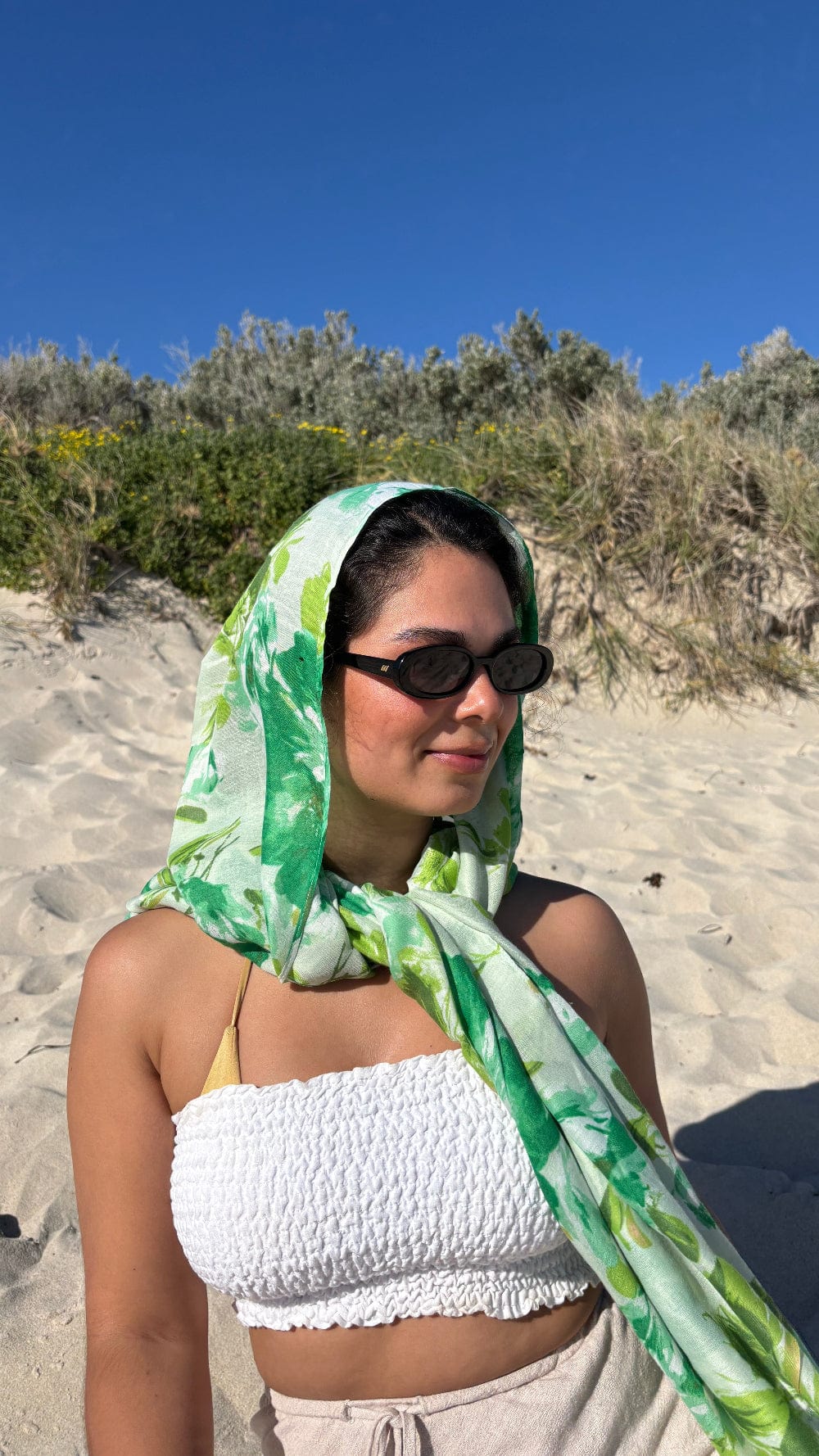 Scarves Australia Fashion Scarf Green Scarf - Floral Leaves