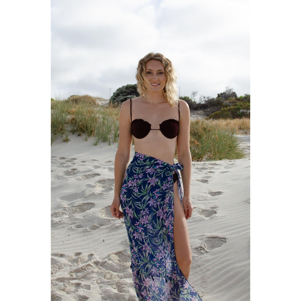 Scarves Australia Fashion Scarves 🌸  Blue Floral Scarf Pink Flowers w Tassels