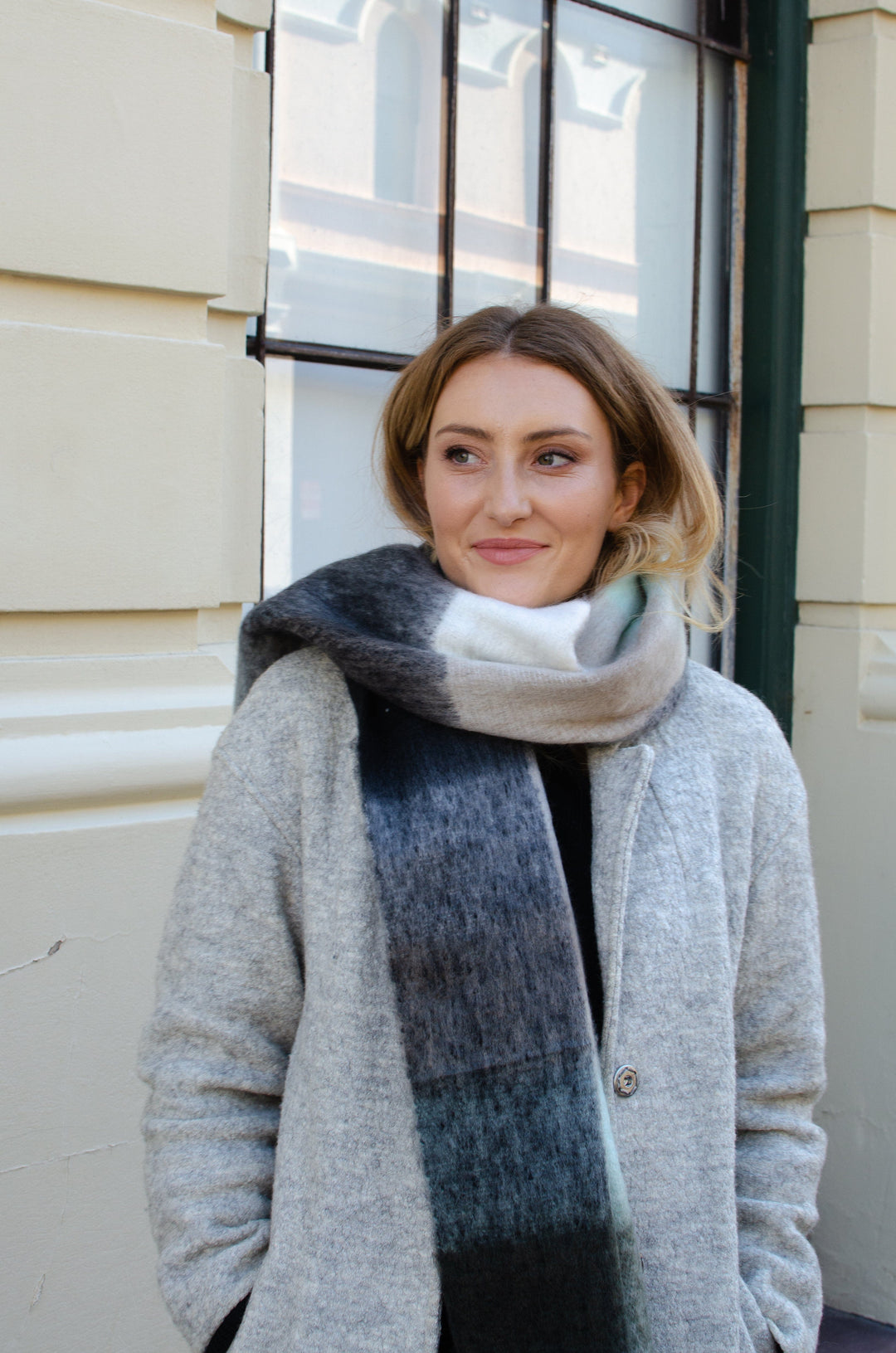 Scarves Australia Fashion Scarves ❄️ Plaid Scarf-Thick Warm-Mint Grey