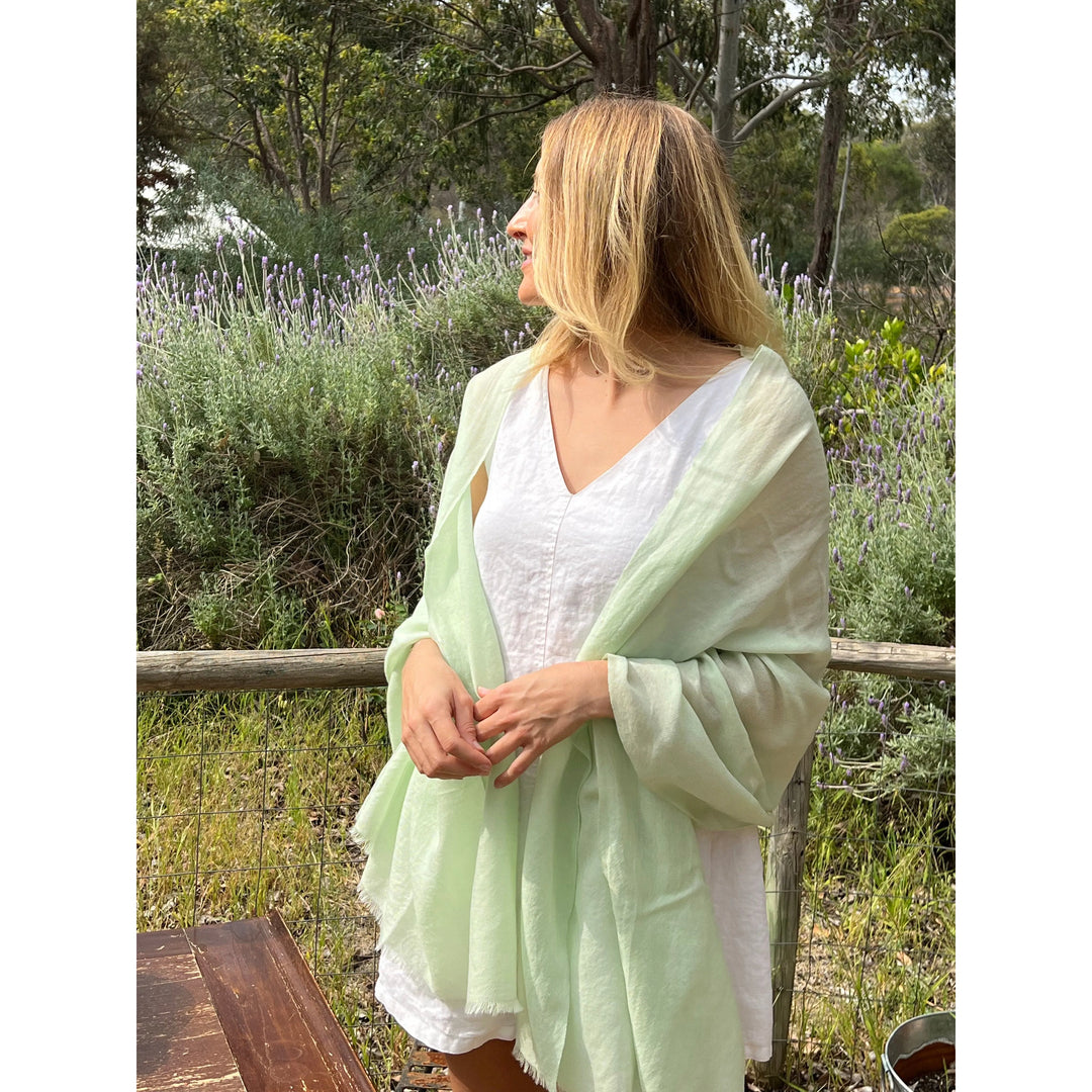 Scarves Australia Luxury Scarves Green ✨Luxury Shawk - Silk Cashmere - Green Pistachio