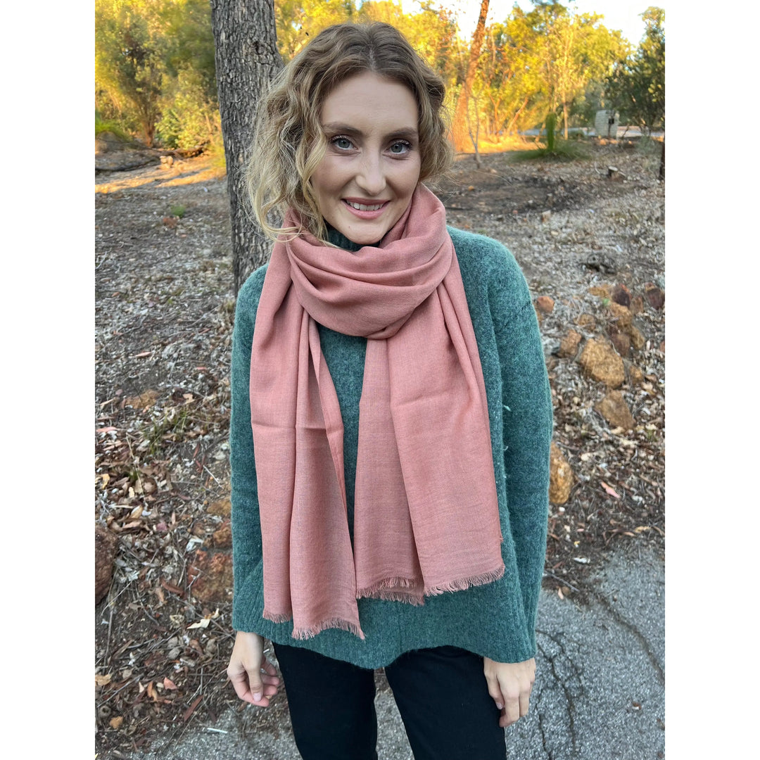 Scarves Australia Luxury Scarves Luxury Cashmere Shawl - Warm Terracotta Clay