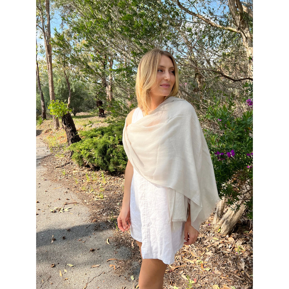 Scarves Australia Luxury Scarves ✨ Luxury Shawl - Cashmere Silk - Oyster Shell