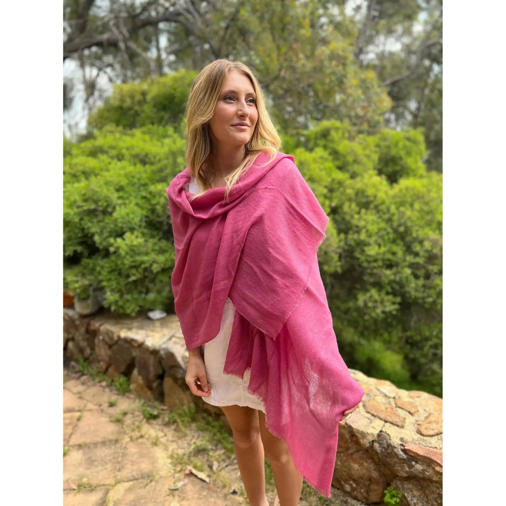 Scarves Australia Luxury Scarves Luxury Shawl - Silk Cashmere - Raspberry