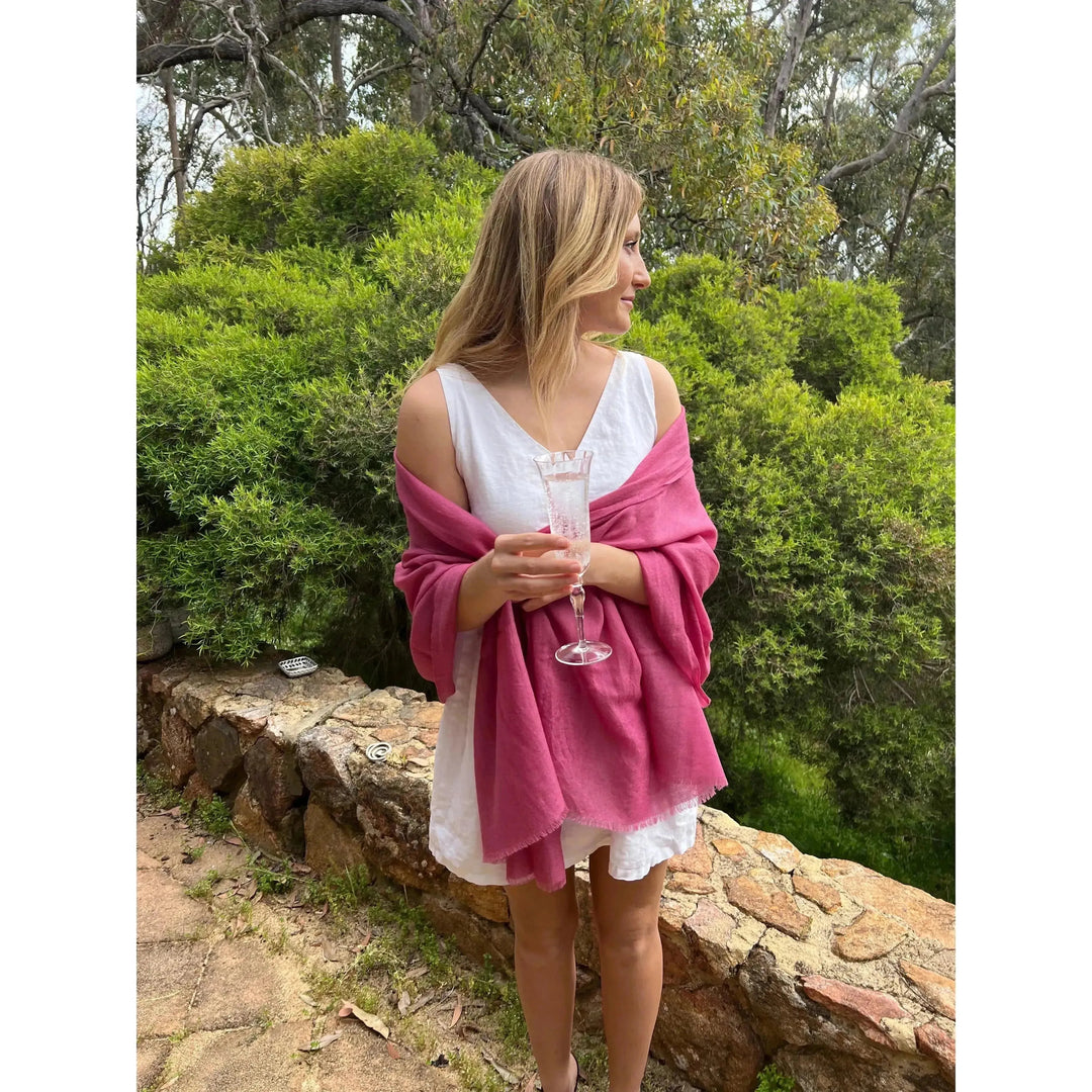 Scarves Australia Luxury Scarves Luxury Shawl - Silk Cashmere - Raspberry