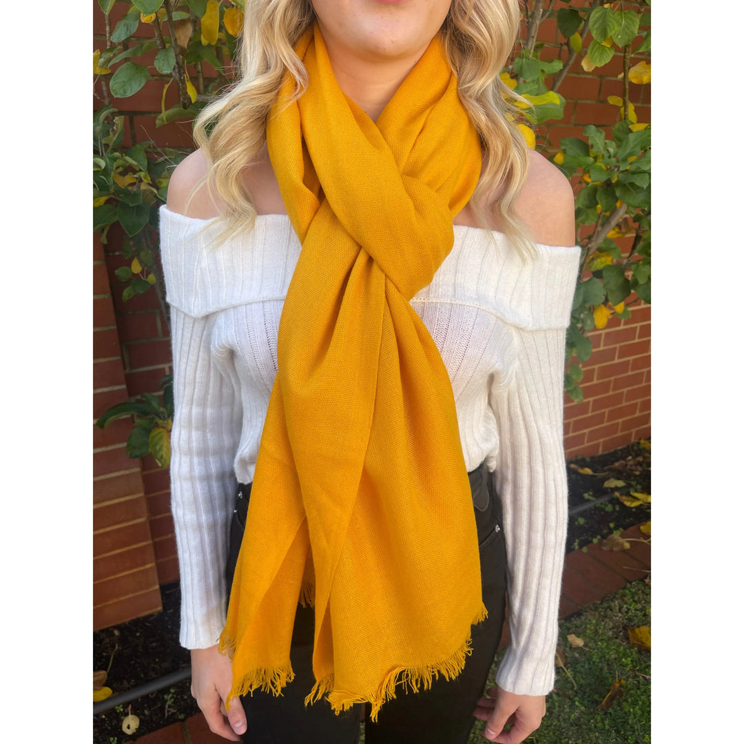 Scarves Australia Pure Cashmere Shawl - Turmeric Yellow - NEW!