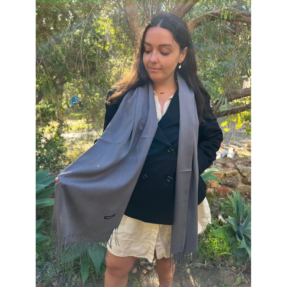 Scarves Australia Scarves & Shawls 💥Pashmina Shawl - Mid Grey - Lightweight