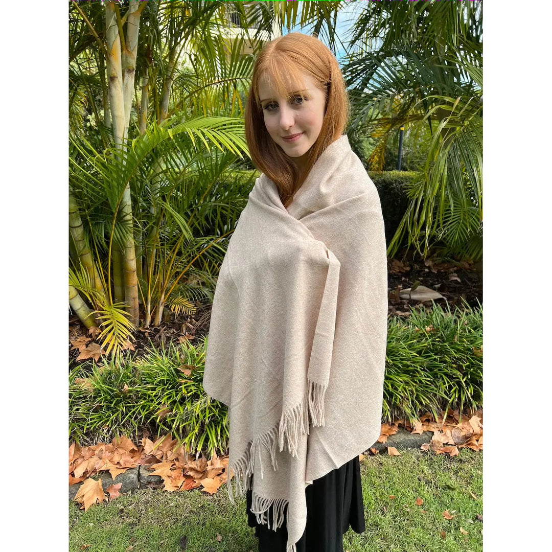 Scarves Australia Pashmina Shawl - Oatmeal - Winter Warmth