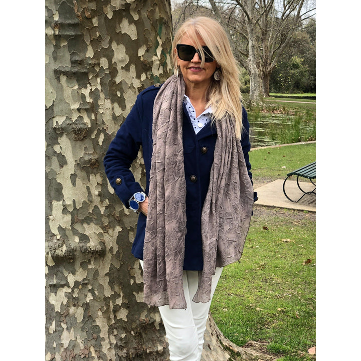 Scarves Australia Apparel & Accessories Beige Scarf Shawl - Textured Taupe Wrap