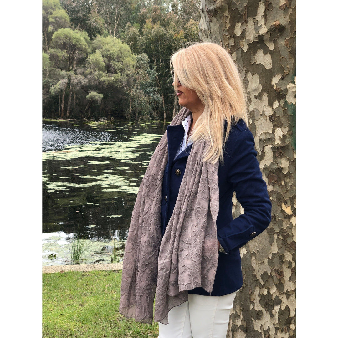 Scarves Australia Apparel & Accessories Beige Scarf Shawl - Textured Taupe Wrap