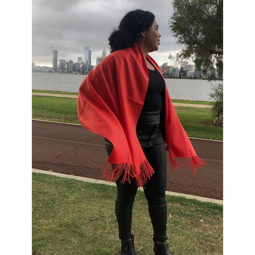 Scarves Australia Apparel & Accessories Blood Orange Pashmina - Vibrant Luxury