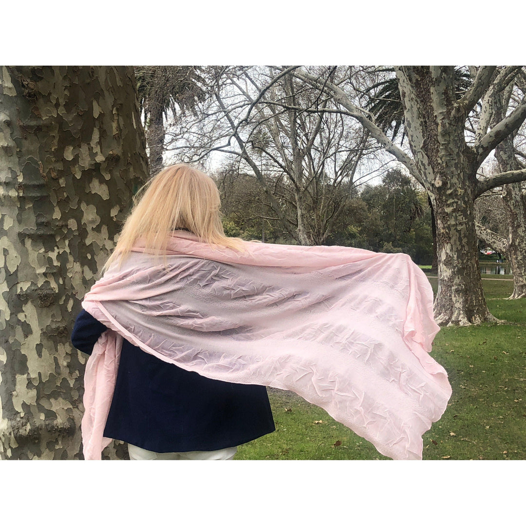Scarves Australia Apparel & Accessories Scarf Shawl Soft Pink Textured Wrap