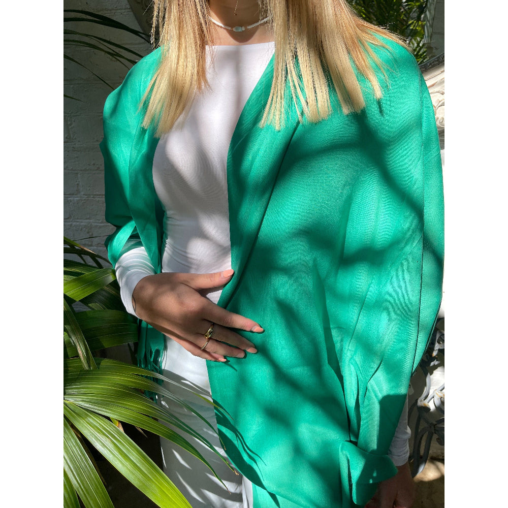 Scarves Australia Green Pashmina Shawl Lightweight
