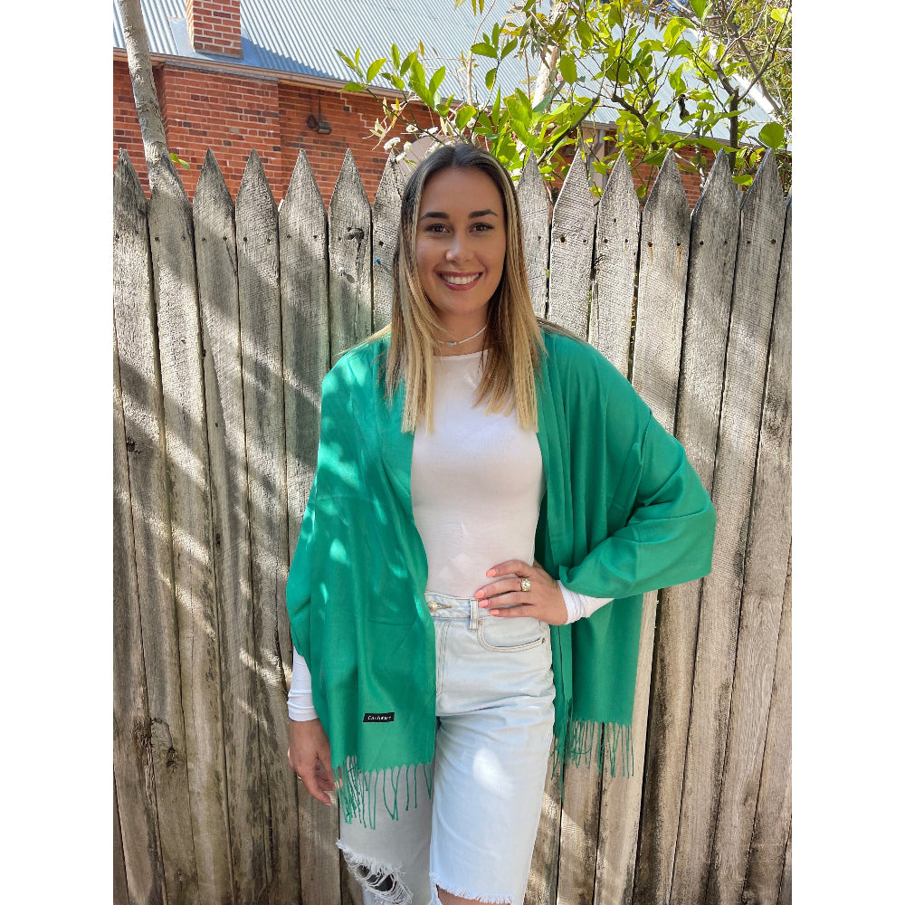 Scarves Australia Scarves & Shawls Green Pashmina Shawl Lightweight