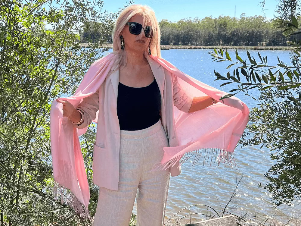 LIGHTWEIGHT PASHMINA SHAWLS SOLID