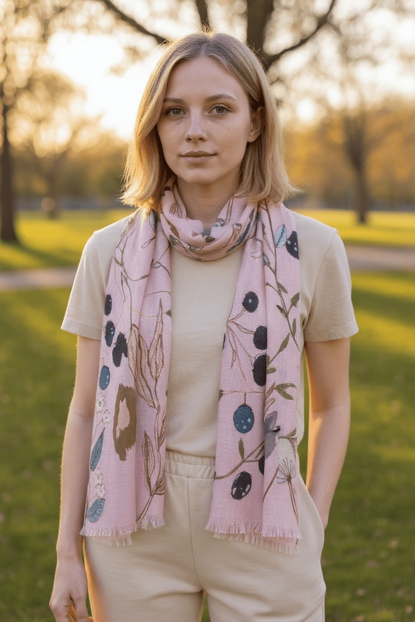 Floral Scarf - Shades of Pink