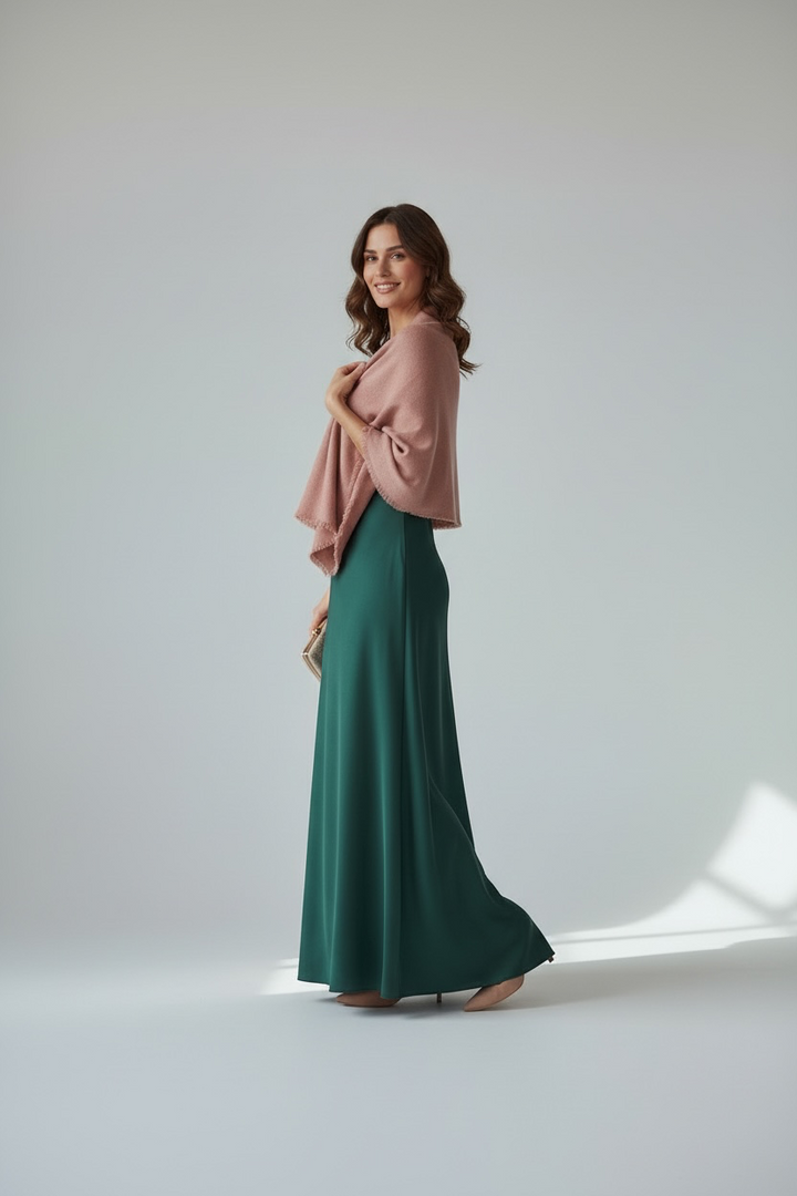 Antique Rose Cashmere Silk Shawl – Luxury Wedding &amp; Evening Wrap