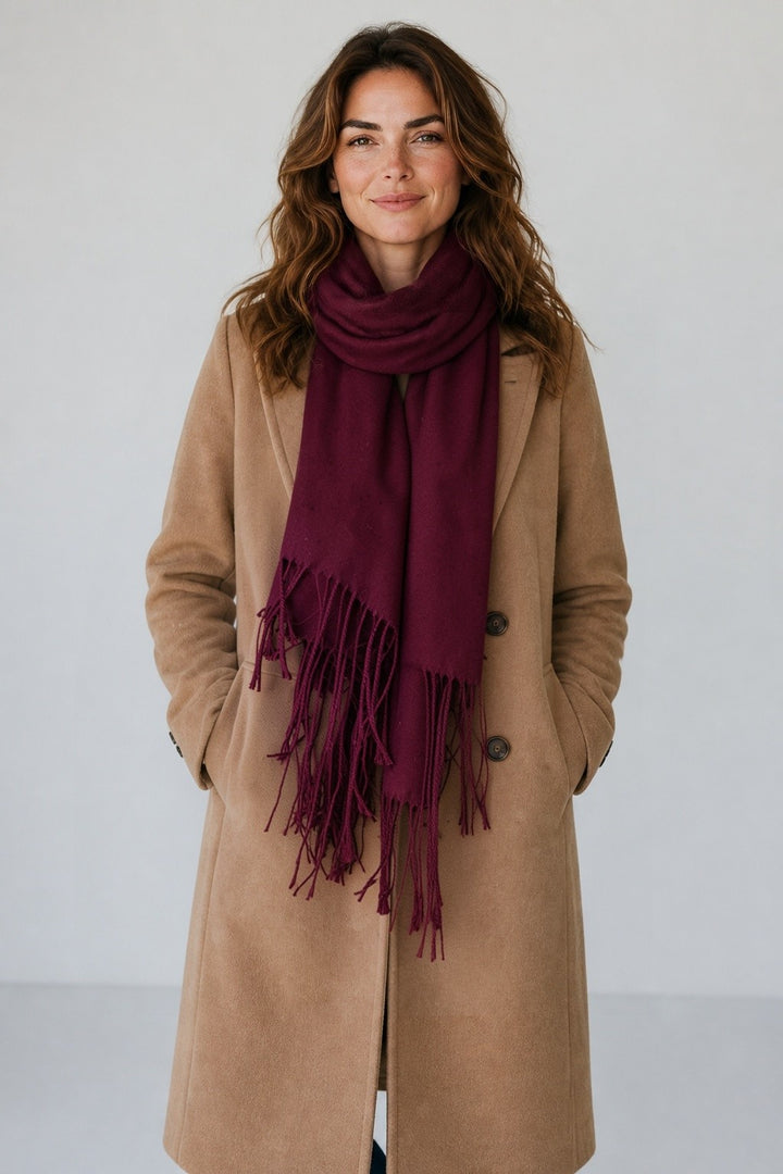 Pashmina Shawl - Pomegranate Red Brown