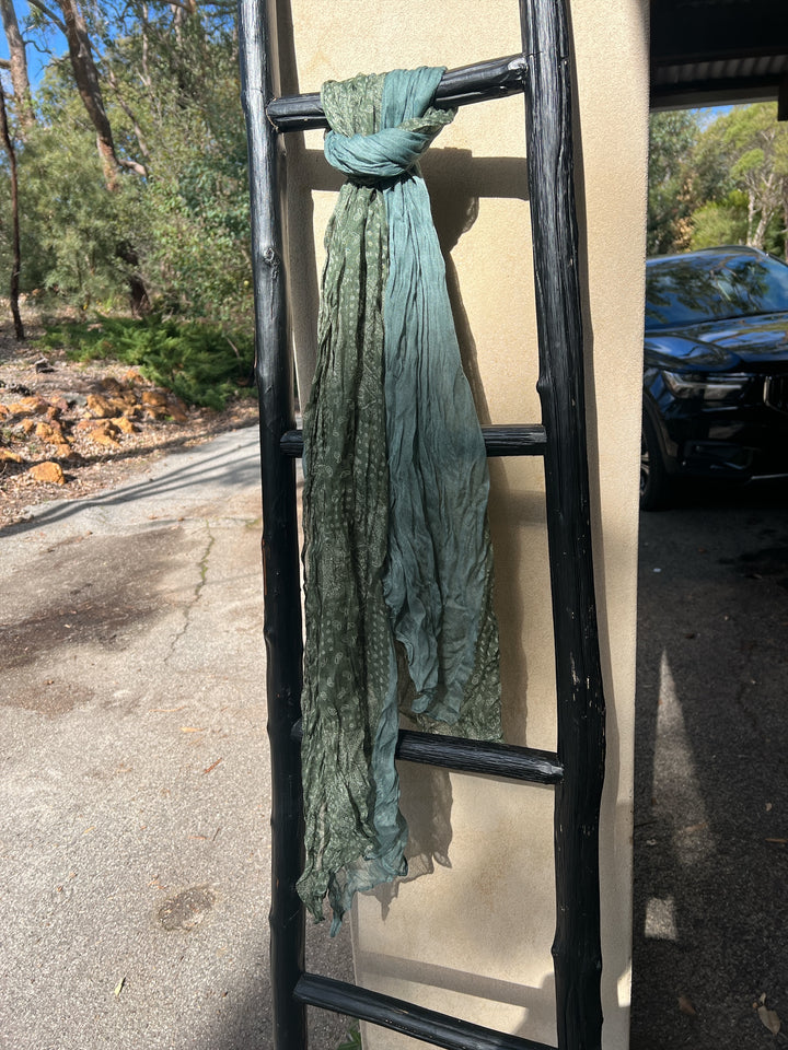 Crinkle Scarf - Sea Moss Green  Paisley