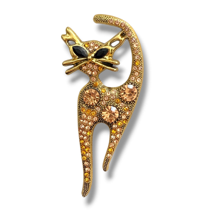 Scarf Cat Brooch - Coral Fusion