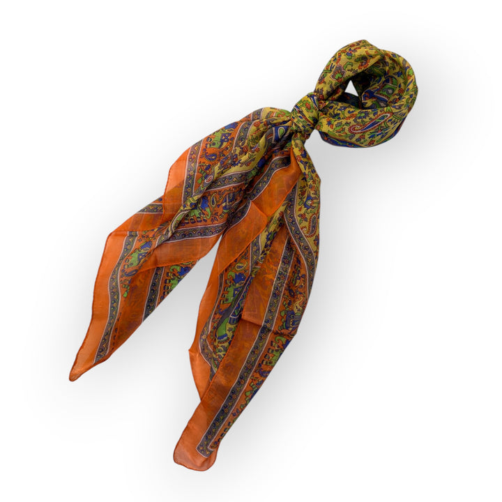 Tangerine Jewel – Luxury Pure Silk Square Scarf