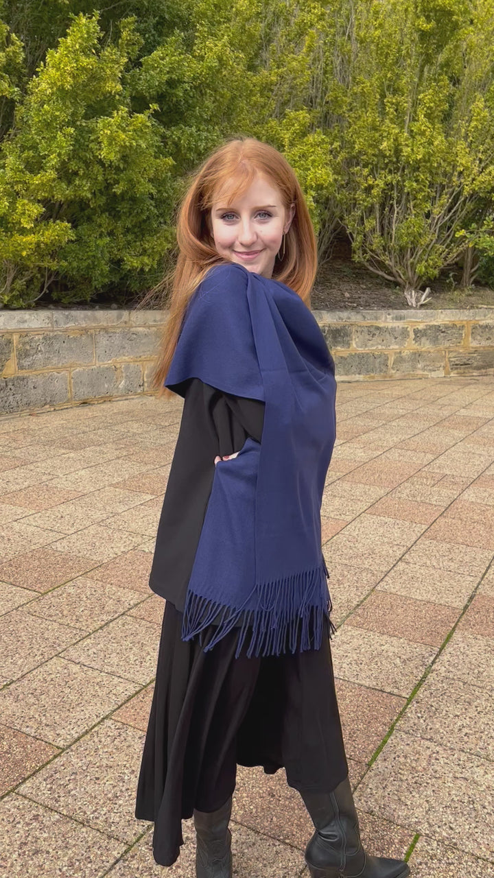 Pashmina-style Shawl Deep  Blue - Classic Shawl