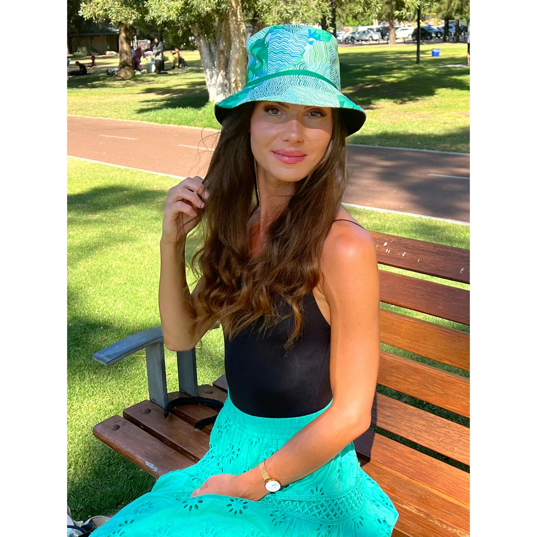 Scarves Australia Apparel & Accessories Bucket Hat - Beach Hat - Green