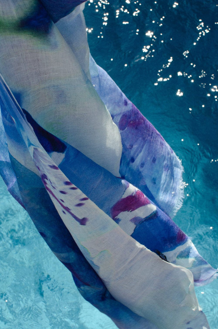 Scarves Australia Apparel & Accessories 💙  Cotton Linen Scarf Blue Ocean