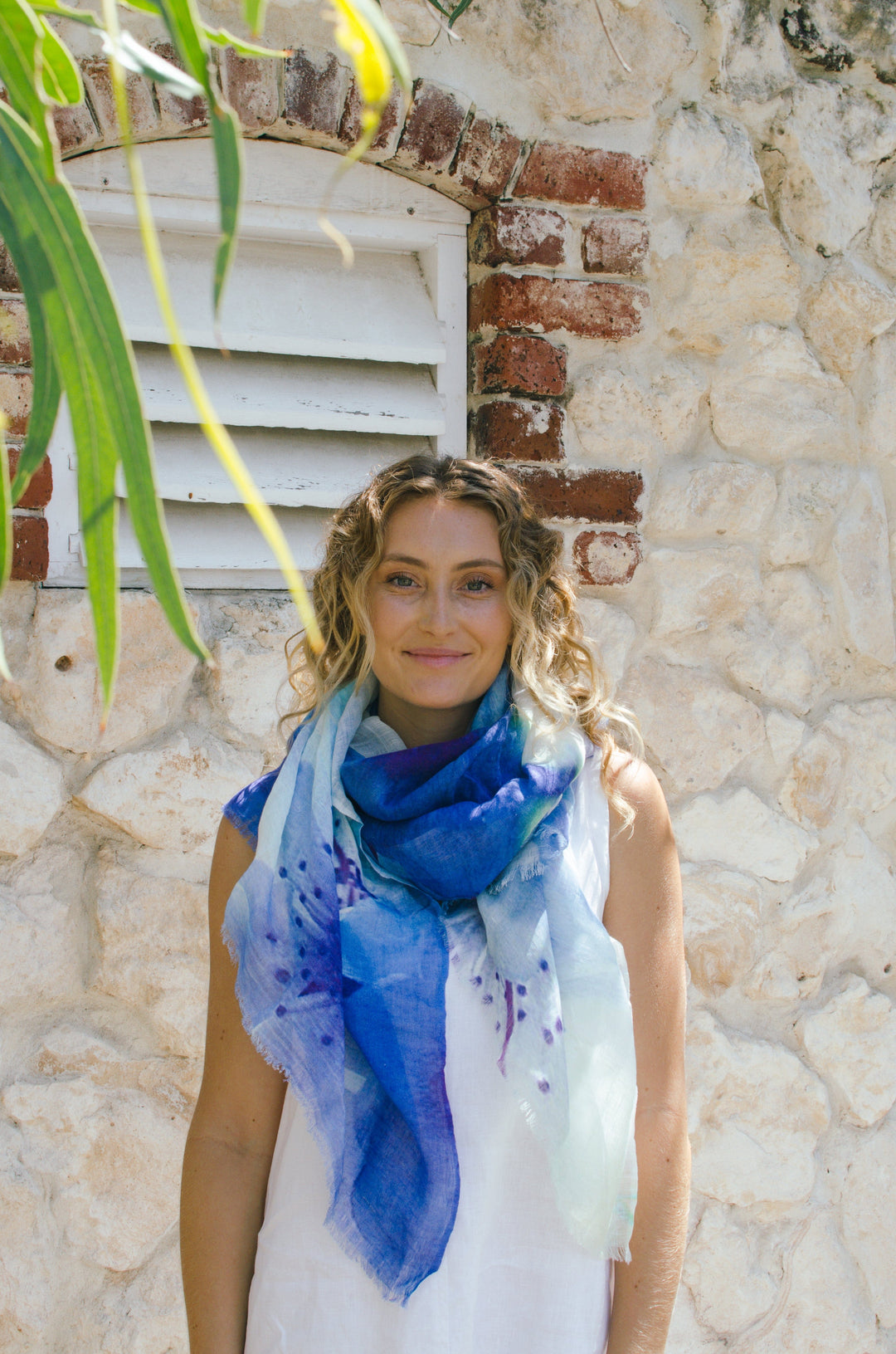Scarves Australia Apparel & Accessories 💙  Cotton Linen Scarf Blue Ocean