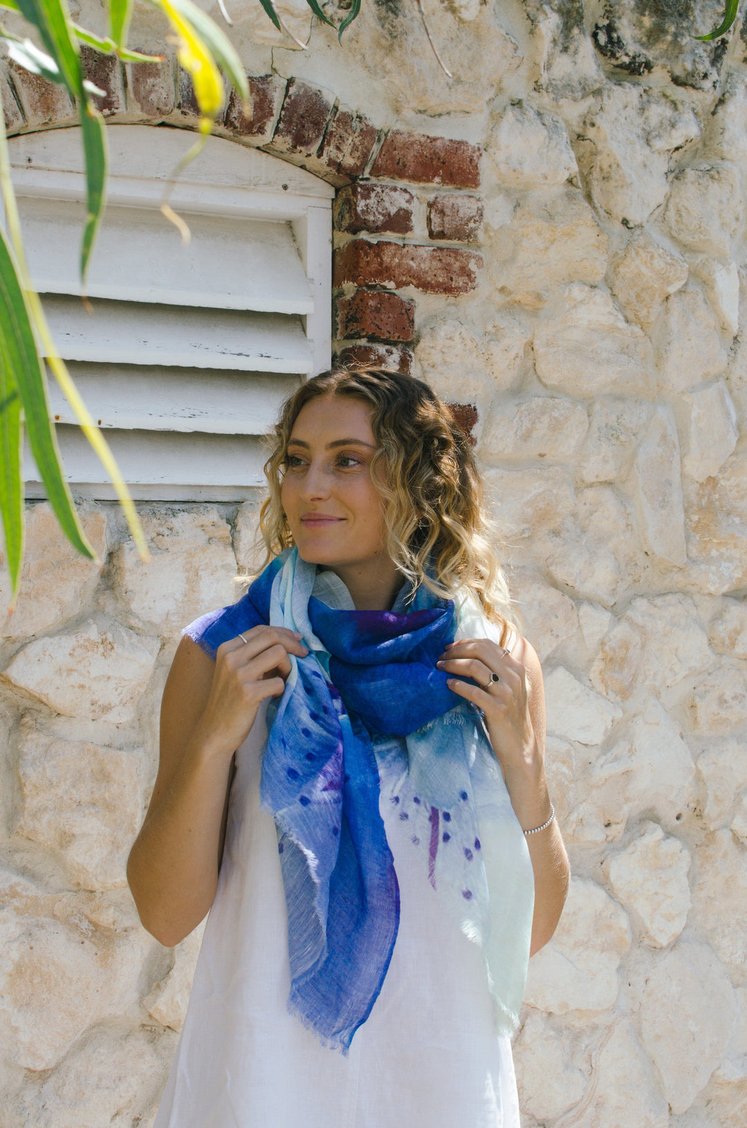Scarves Australia Apparel & Accessories 💙  Cotton Linen Scarf Blue Ocean