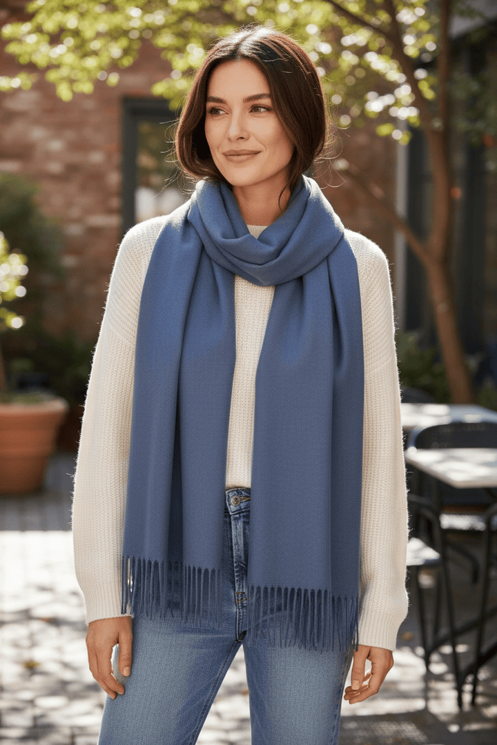 Scarves Australia Apparel & Accessories Pashmina Shawl - Soft Grey Blue Luxury Wrap