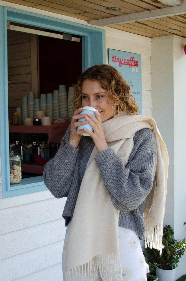 Scarves Australia Apparel & Accessories Winter Scarf - Duo Tone - Cream/Off White