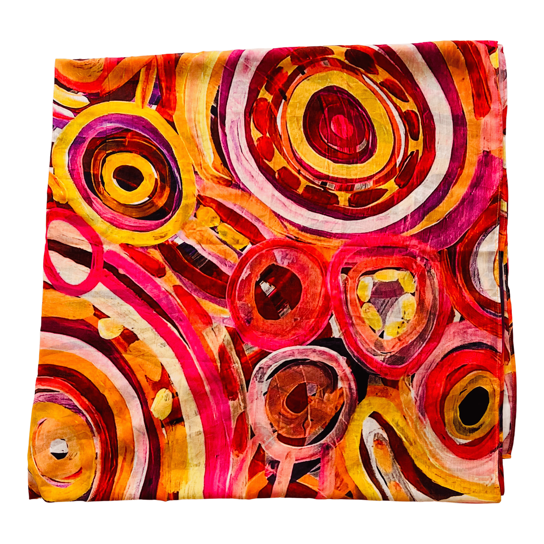 Scarves Australia Beach Sarong Organic Cotton - Pink Orange Zest