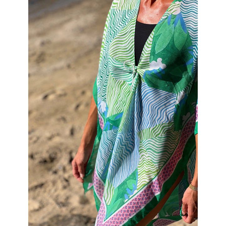 Scarves Australia Beach Sarongs Beach Kimono and Bucket Hat Combo - Green