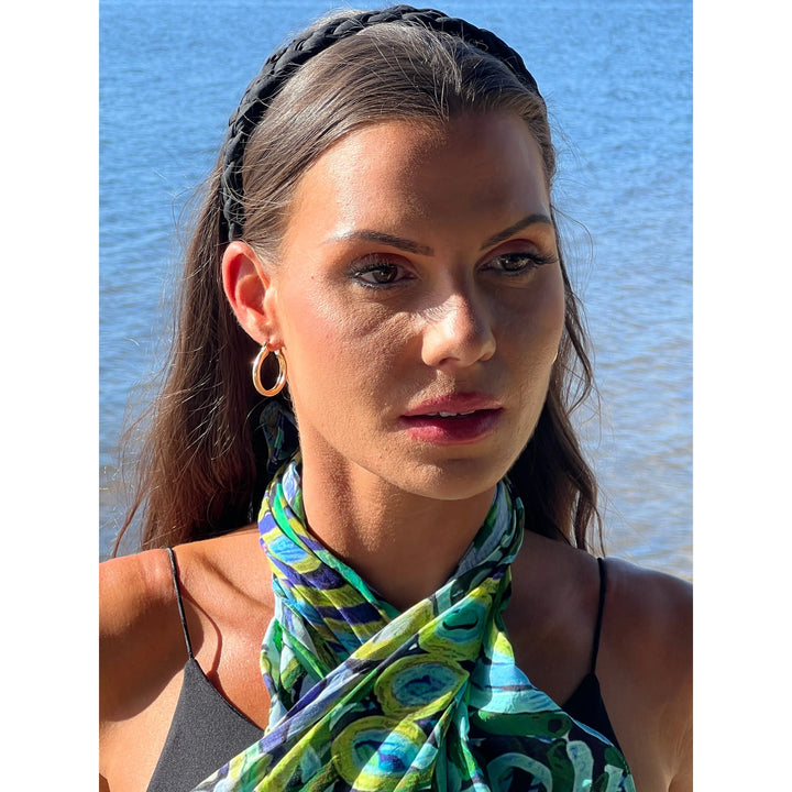 Scarves Australia Beach Sarongs Luxury Beach Sarong Organic Cotton - Green Turquoise