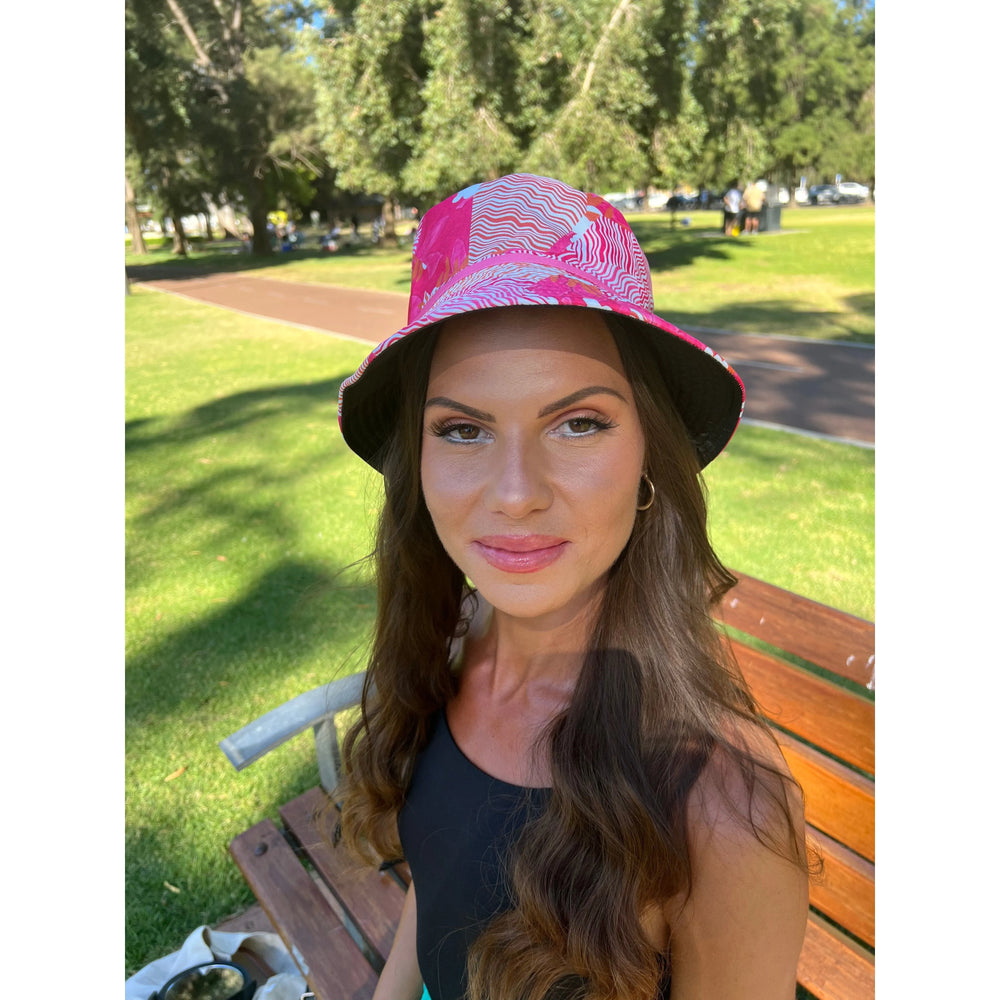 Scarves Australia Bucket Hat - Beach Hat - Pink