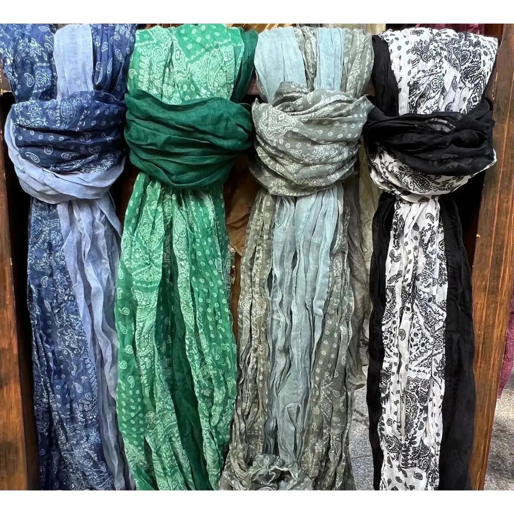 Scarves Australia Cotton Scarf - Sage Green Panelled - Unisex