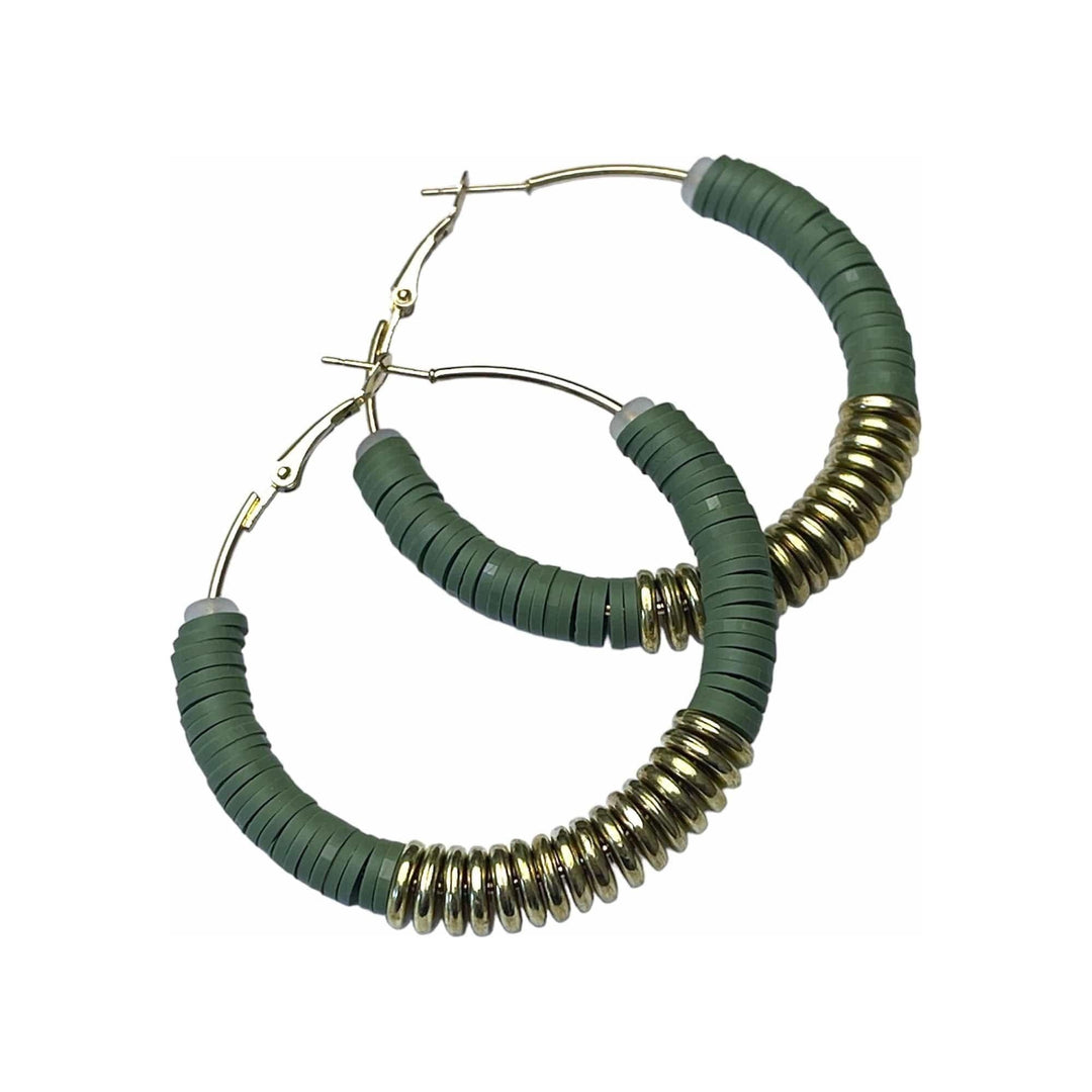 Scarves Australia Earrings Earrings - Fashion Hoops Olive