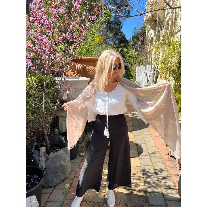 Scarves Australia Evening Shawls Metallic Scarf - Champagne Blush - Glamour Shawl