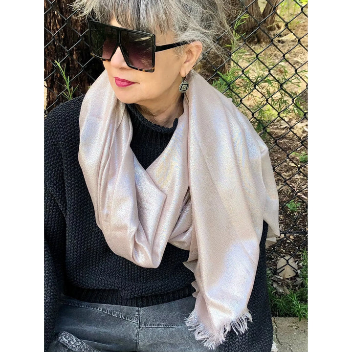 Scarves Australia Evening Shawls Metallic Scarf - Champagne - Glamour Shawl