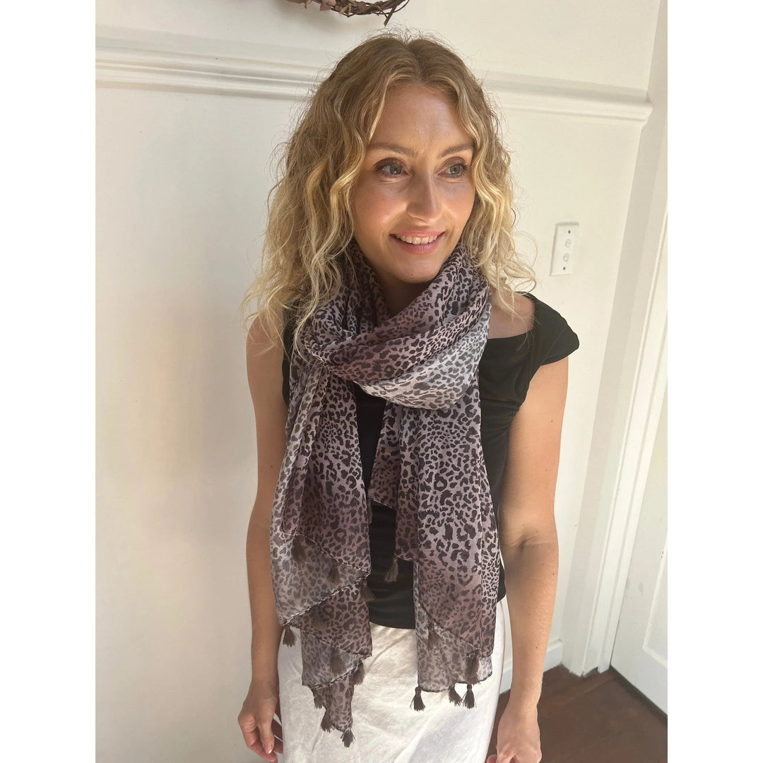 Scarves Australia Fashion Scarf Animal Print Scarf with Tassels