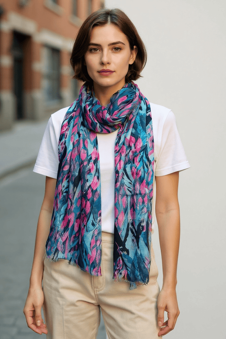 Scarves Australia Fashion Scarf Blue Pink Multi Print Scarf