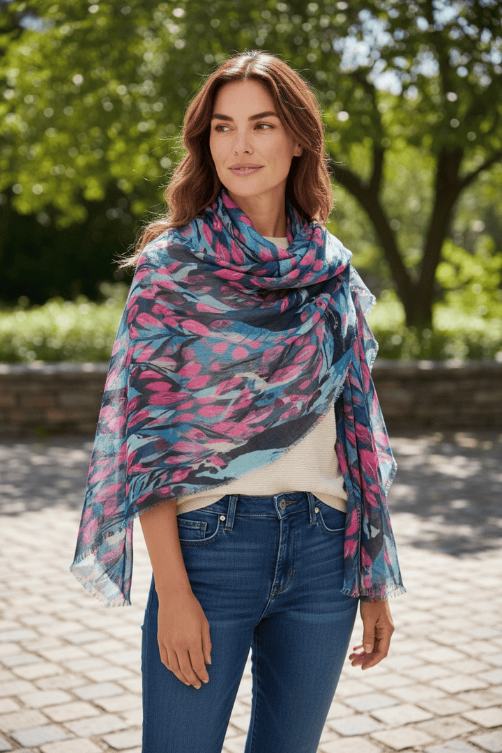 Scarves Australia Fashion Scarf Blue Pink Multi Print Scarf