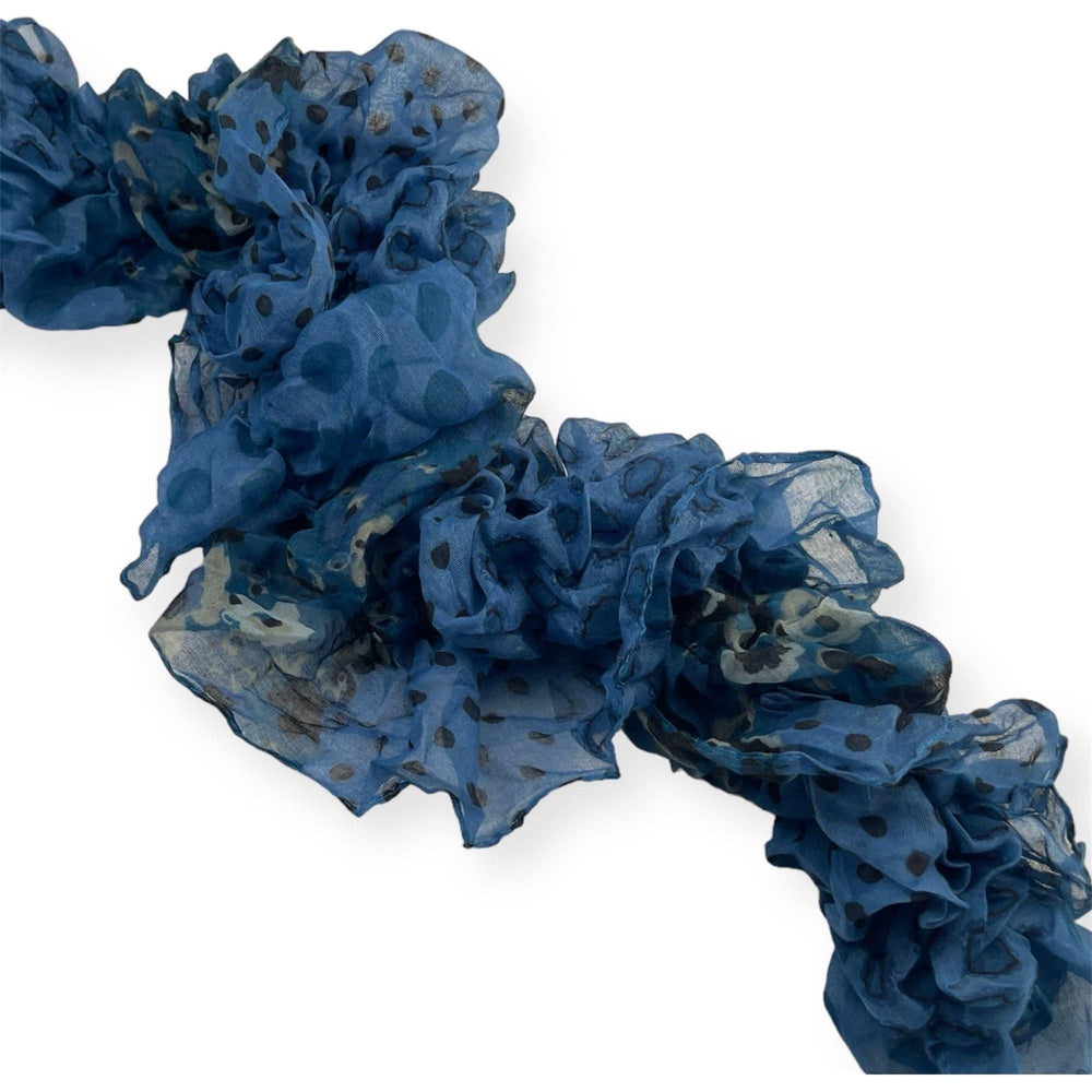 Scarves Australia Fashion Scarf Blue Polka Dot - Ruffle Scarf
