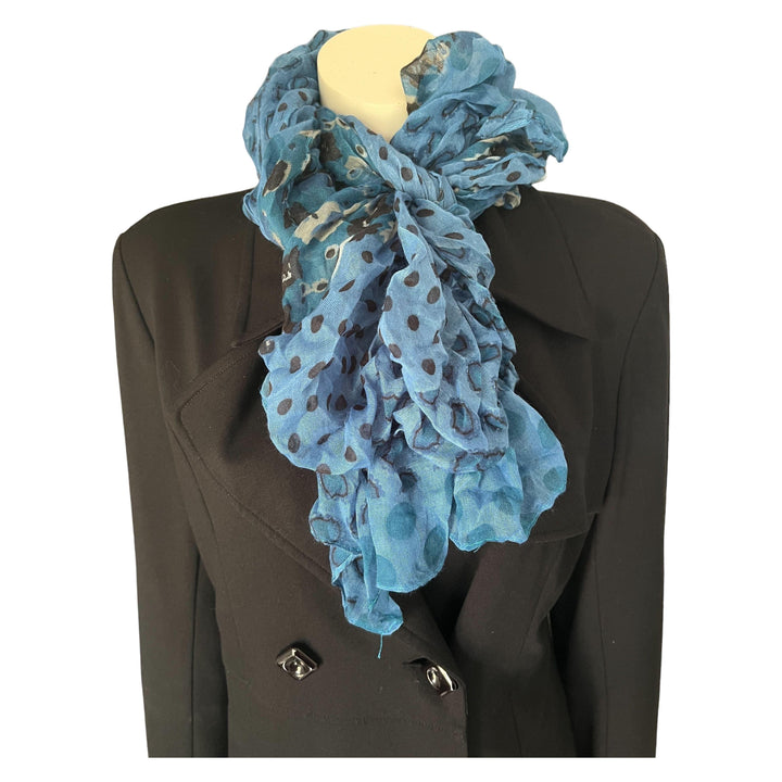 Scarves Australia Fashion Scarf Blue Polka Dot - Ruffle Scarf