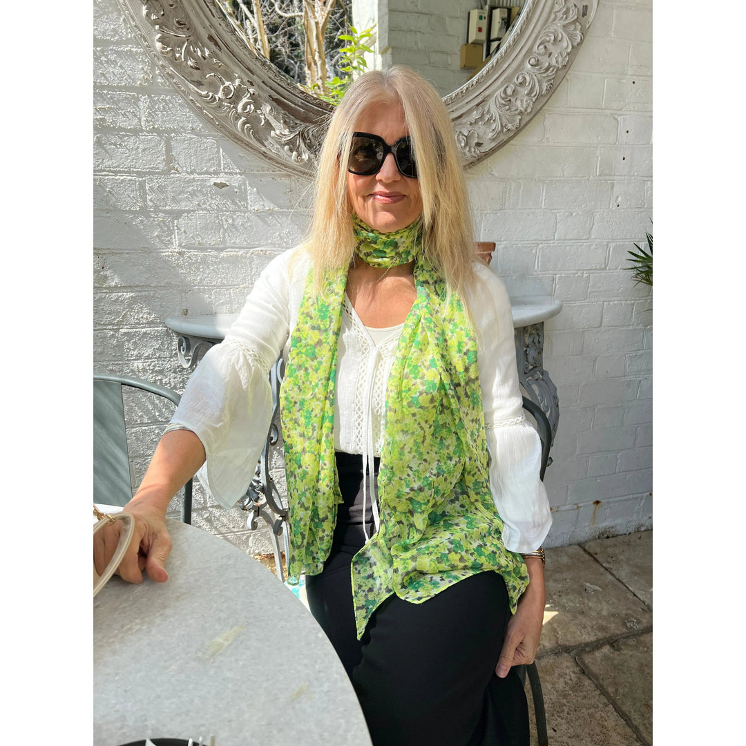 Scarves Australia Fashion Scarf 🌿 Floral Scarf - Shades of Green